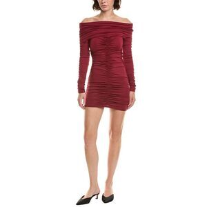 & Rouge Womens  Ruched Mini Dress, Red